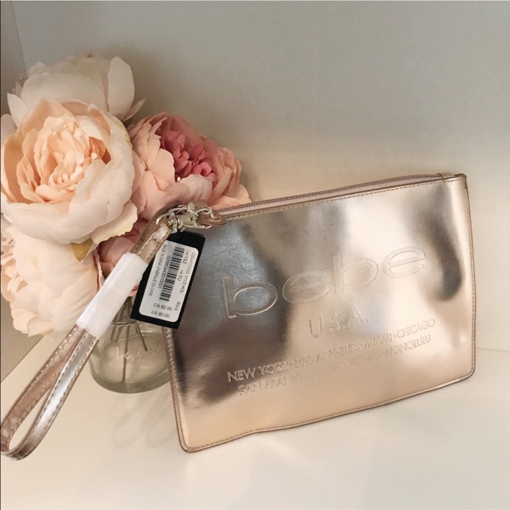 New bebe shinning makeup passport bag purse
